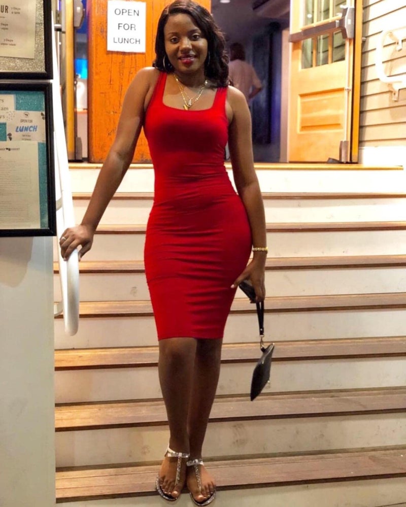 LAGSHIAN Women's Sexy Bodycon Tank Dress Sleeveless Basic Midi Club Dresses Red - Image 3